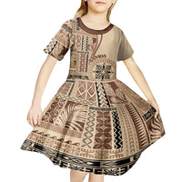 Samoa Siapo Motif Kid Short Sleeve Dress Classic Style - Wonder Print Shop