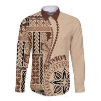 Samoa Siapo Motif Long Sleeve Button Shirt Classic Style - Wonder Print Shop