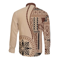 Samoa Siapo Motif Long Sleeve Button Shirt Classic Style - Wonder Print Shop