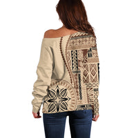 Samoa Siapo Motif Off Shoulder Sweater Classic Style - Wonder Print Shop