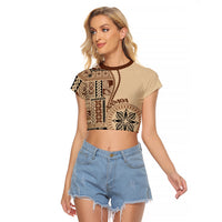 Samoa Siapo Motif Raglan Cropped T Shirt Classic Style - Wonder Print Shop