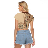 Samoa Siapo Motif Raglan Cropped T Shirt Classic Style - Wonder Print Shop