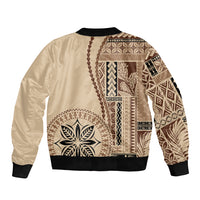 Samoa Siapo Motif Sleeve Zip Bomber Jacket Classic Style - Wonder Print Shop