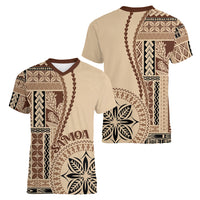 Samoa Siapo Motif Women V Neck T Shirt Classic Style - Wonder Print Shop