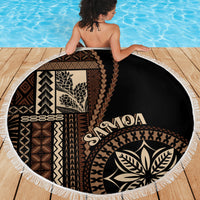 Samoa Siapo Motif Beach Blanket Classic Style - Black Ver LT7 - Wonder Print Shop