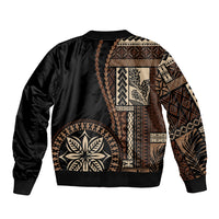 Samoa Siapo Motif Bomber Jacket Classic Style - Black Ver LT7 - Wonder Print Shop