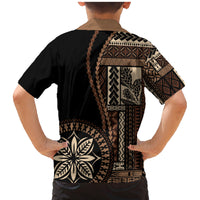 Samoa Siapo Motif Family Matching Mermaid Dress and Hawaiian Shirt Classic Style - Black Ver LT7 - Wonder Print Shop
