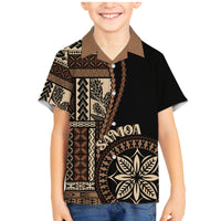 Samoa Siapo Motif Family Matching Mermaid Dress and Hawaiian Shirt Classic Style - Black Ver LT7 - Wonder Print Shop