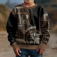Samoa Siapo Motif Kid Ugly Christmas Sweater Classic Style - Black Ver - Wonder Print Shop