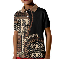 Samoa Siapo Motif Kid Polo Shirt Classic Style - Black Ver - Wonder Print Shop