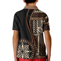 Samoa Siapo Motif Kid Polo Shirt Classic Style - Black Ver - Wonder Print Shop