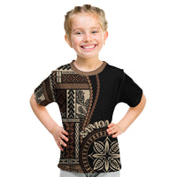 Samoa Siapo Motif Kid T Shirt Classic Style - Black Ver - Wonder Print Shop