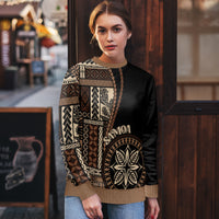 Samoa Siapo Motif Ugly Christmas Sweater Classic Style - Black Ver - Wonder Print Shop
