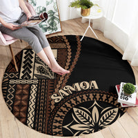 samoa-siapo-motif-round-carpet-classic-style-black-ver