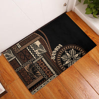 Samoa Siapo Motif Rubber Doormat Classic Style - Black Ver - Wonder Print Shop