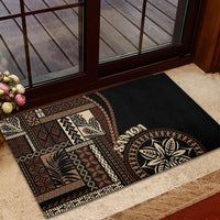 Samoa Siapo Motif Rubber Doormat Classic Style - Black Ver - Wonder Print Shop