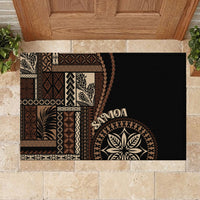 Samoa Siapo Motif Rubber Doormat Classic Style - Black Ver - Wonder Print Shop