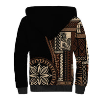Samoa Siapo Motif Sherpa Hoodie Classic Style - Black Ver - Wonder Print Shop