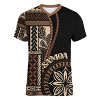 Samoa Siapo Motif Women V Neck T Shirt Classic Style - Black Ver - Wonder Print Shop