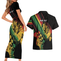 Personalised Reggae Couples Matching Short Sleeve Bodycon Dress and Hawaiian Shirt Live The Way You Love LT7 - Wonder Print Shop