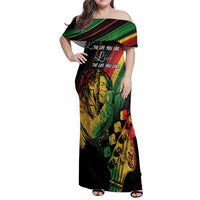 Personalised Reggae Family Matching Off Shoulder Maxi Dress and Hawaiian Shirt Live The Way You Love LT7 - Wonder Print Shop