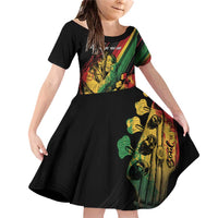 Personalised Reggae Family Matching Off Shoulder Short Dress and Hawaiian Shirt Live The Way You Love LT7 - Wonder Print Shop