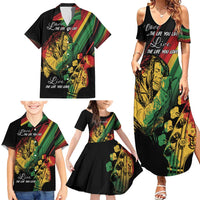 Personalised Reggae Family Matching Summer Maxi Dress and Hawaiian Shirt Live The Way You Love - Wonder Print Shop