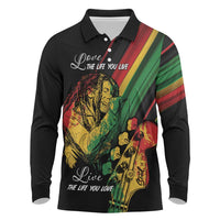 Personalised Reggae Long Sleeve Polo Shirt Live The Way You Love - Wonder Print Shop