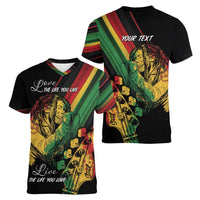 Personalised Reggae Women V-Neck T-Shirt Live The Way You Love - Wonder Print Shop