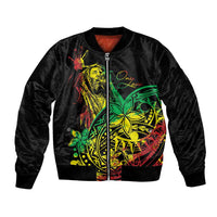 Personalised Reggae Jawaiian Festive Bomber Jacket Mix Polynesian LT7 - Wonder Print Shop