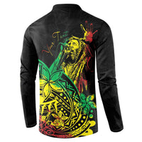 Personalised Reggae Jawaiian Festive Button Sweatshirt Mix Polynesian LT7 - Wonder Print Shop