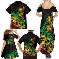 Personalised Reggae Jawaiian Festive Family Matching Summer Maxi Dress and Hawaiian Shirt Mix Polynesian - Wonder Print Shop