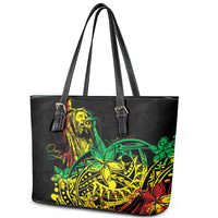 Personalised Reggae Jawaiian Festive Leather Tote Bag Mix Polynesian - Wonder Print Shop