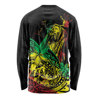 Personalised Reggae Jawaiian Festive Long Sleeve Shirt Mix Polynesian - Wonder Print Shop