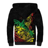 Personalised Reggae Jawaiian Festive Sherpa Hoodie Mix Polynesian - Wonder Print Shop