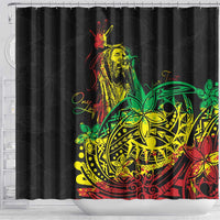 Personalised Reggae Jawaiian Festive Shower Curtain Mix Polynesian