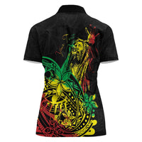 Personalised Reggae Jawaiian Festive Women Polo Shirt Mix Polynesian - Wonder Print Shop