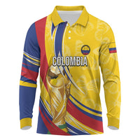 Colombia Football Personalized Long Sleeve Polo Shirt WC2026 Butterflies Inspired