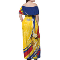 Colombia Football Personalized Off Shoulder Maxi Dress WC2026 Butterflies Inspired