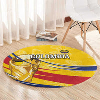 Colombia Football Round Carpet WC2026 Butterflies Inspired