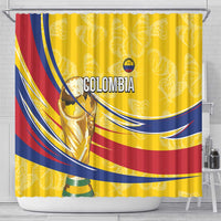 Colombia Football Shower Curtain WC2026 Butterflies Inspired