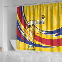 Colombia Football Shower Curtain WC2026 Butterflies Inspired