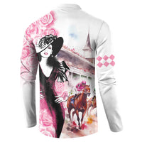 Kentucky Horse Racing Button Sweatshirt Derby Day - Pink Out Party