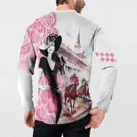 Kentucky Horse Racing Button Sweatshirt Derby Day - Pink Out Party