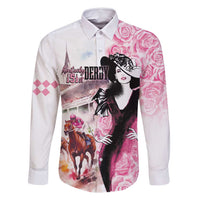 Kentucky Horse Racing Family Matching Long Sleeve Bodycon Dress and Hawaiian Shirt Derby Day - Pink Out Party