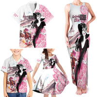 Kentucky Horse Racing Family Matching Tank Maxi Dress and Hawaiian Shirt Derby Day - Pink Out Party