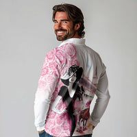 Kentucky Horse Racing Long Sleeve Polo Shirt Derby Day - Pink Out Party