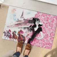 Kentucky Horse Racing Rubber Doormat Derby Day - Pink Out Party