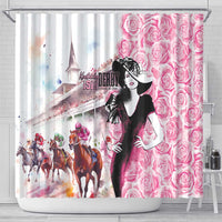 Kentucky Horse Racing Shower Curtain Derby Day - Pink Out Party