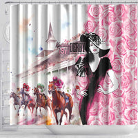 Kentucky Horse Racing Shower Curtain Derby Day - Pink Out Party